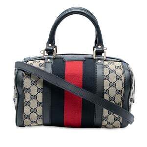 Gucci Vintage Web Boston Bag Gg Canvas #214951G97B
